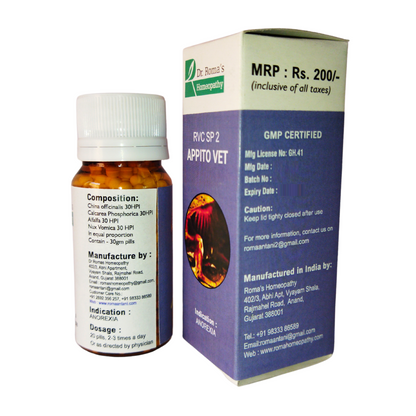APPITO VET for LOSS OF APPETITE DUE TO ANY DISEASE-RVC SP 2