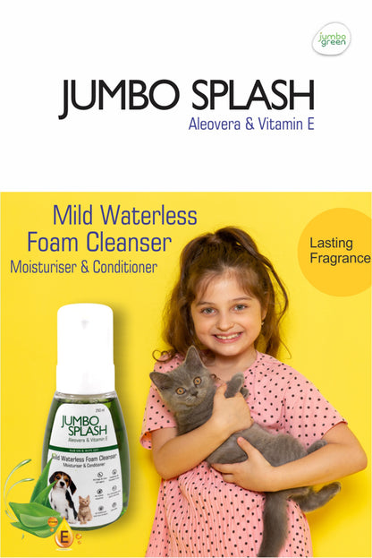 Jumbo Splash: Waterless Foam Cleanser (Aloe vera & Vitamin E) 250 ml
