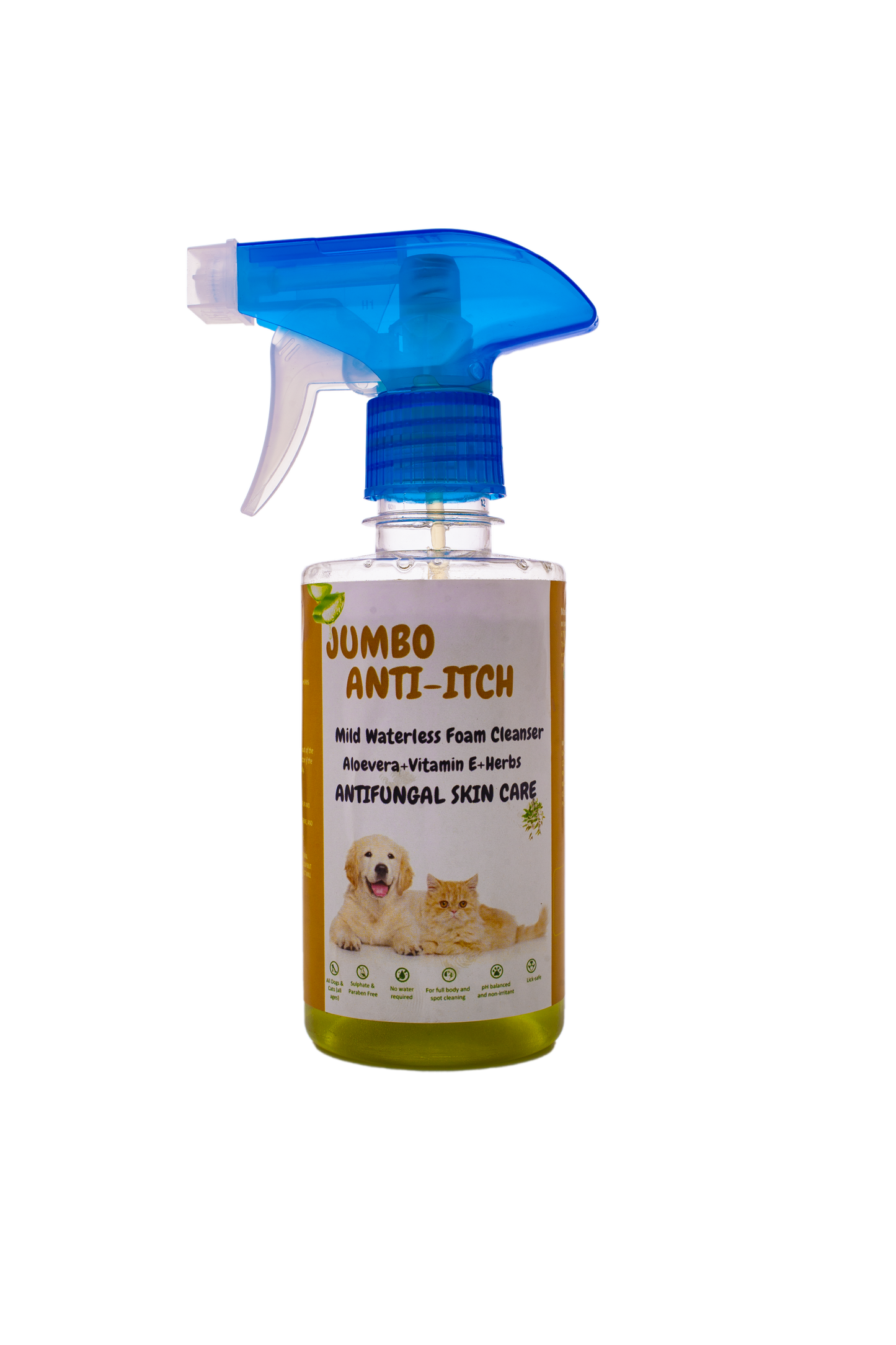 Jumbo Anti-Itch Waterless Cleanser Anti Fungal Skin Care(Aloevera & Vitamin E & Herbs) 220 ml