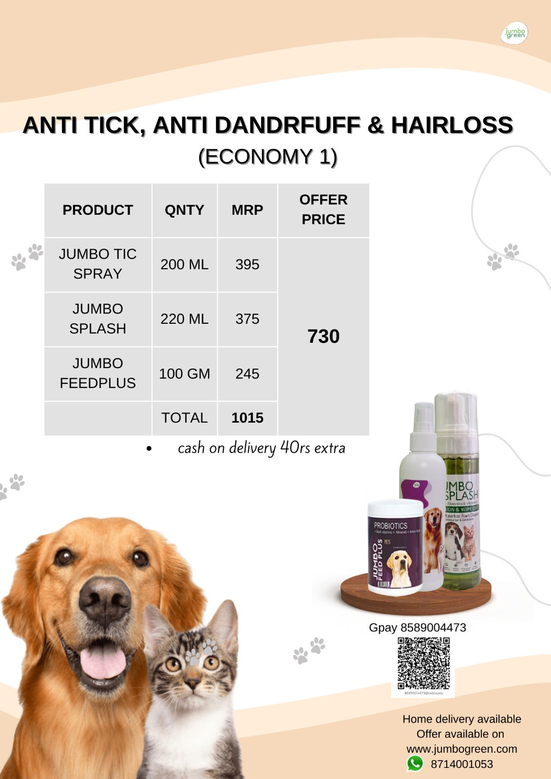 ANTI TICK, ANTI DANDRUFF & HAIRLOSS (Economy 1)