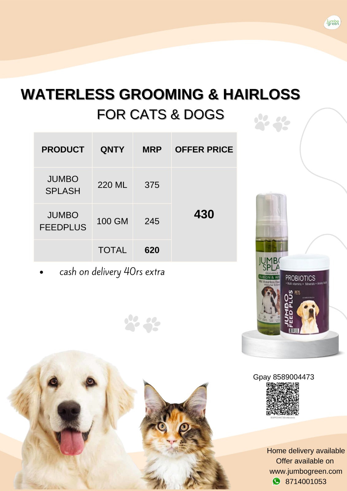 Waterless Grooming & Hair Loss   (DOG & CATS)